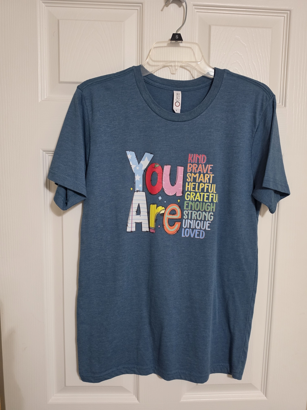 Blue Graphic Tee - You Are Positive Message